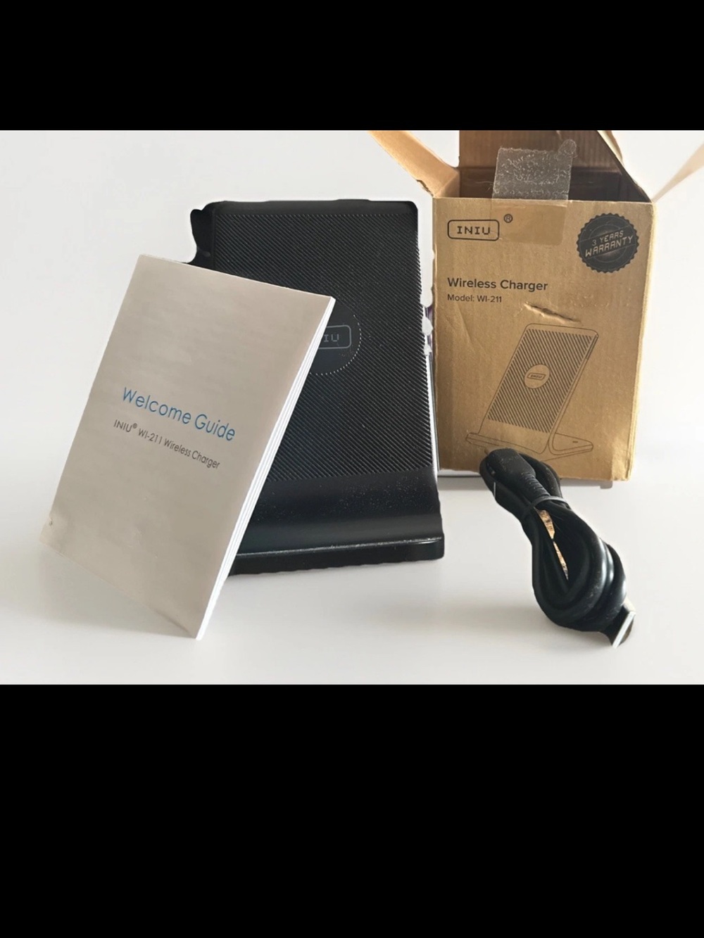 Black Wireless Charging Stand - Fast Qi Charger